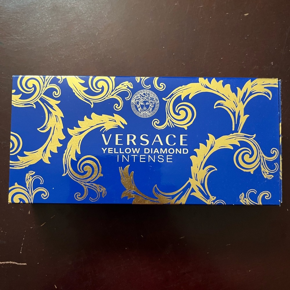 Versace Blue and Gold Perfume Set Box